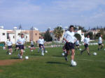 Foto: Trainungslager FCE 2002 Training mit dem Ball Team